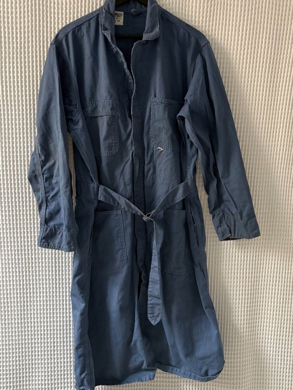 Vintage ToppMaster blue cotton twill chore coat work jacket men's size 46 [READ]